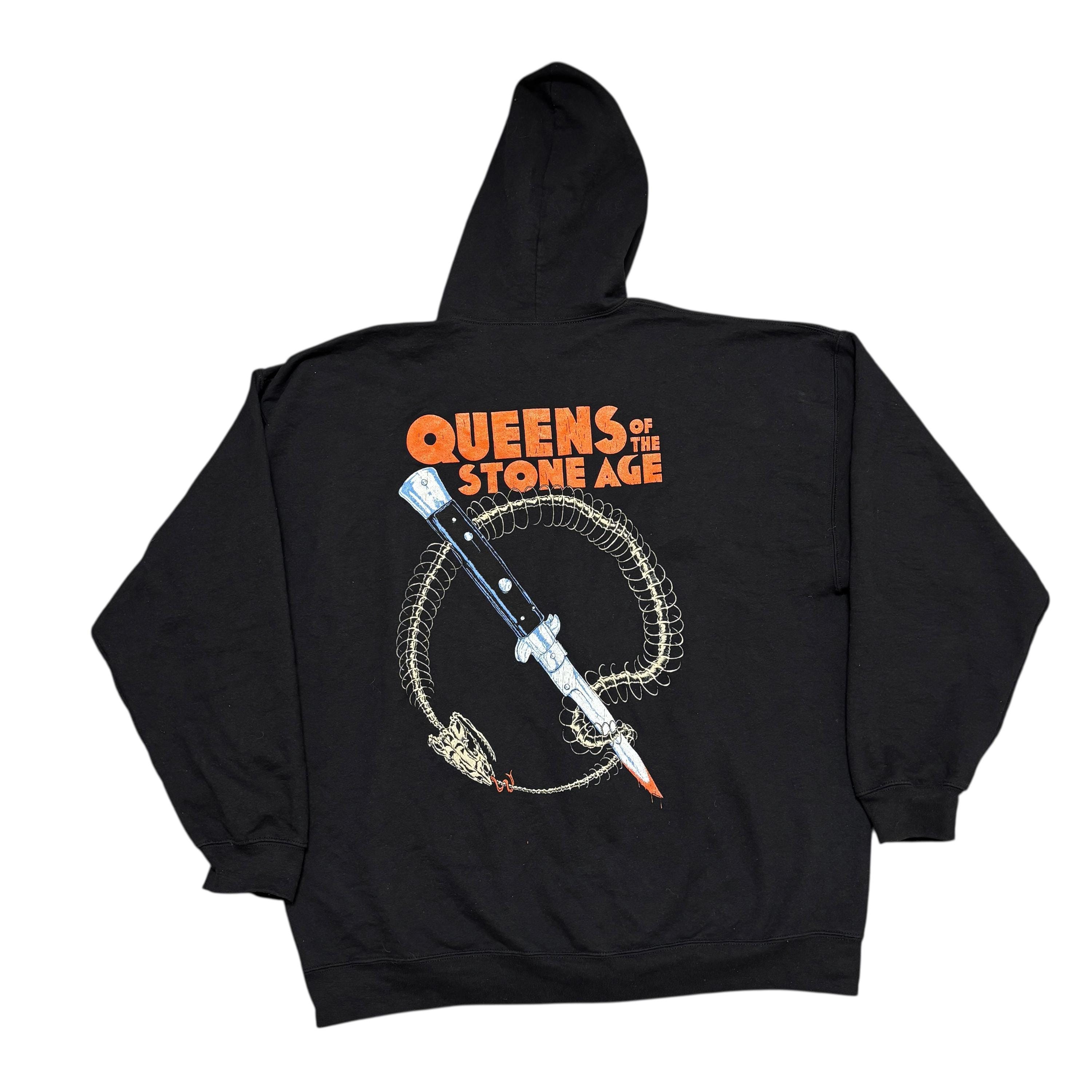 Camiseta QUEENS OF THE STONE AGE - 100% algodão corte a fio preta - beatshirts