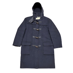 Vintage Gloverall Duffle Coat Womens Wool Jacket Hooded Navy Blue Color Toggle Horn Made In England Padded Coat With Pockets Britpop Style
