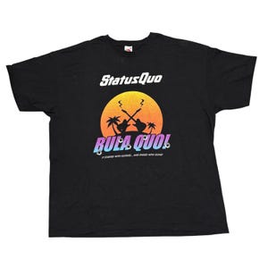 Status Quo Shirt 2XL Black Tour Shirt Concert Shirt Hard Rock Shirt Vintage Band Shirt 70s Music Shirt Graphic Tee Classic Rock Dad Gifts