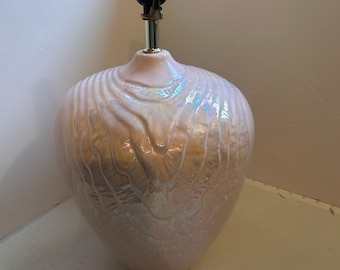 Vintage Royal Ceramics iriserende roze Miami keramische handgemaakte lamp jaren 80