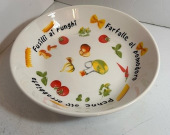 Vintage Toscana Quadrifoglio ceramic pasta noodle serving plate - made in Italy