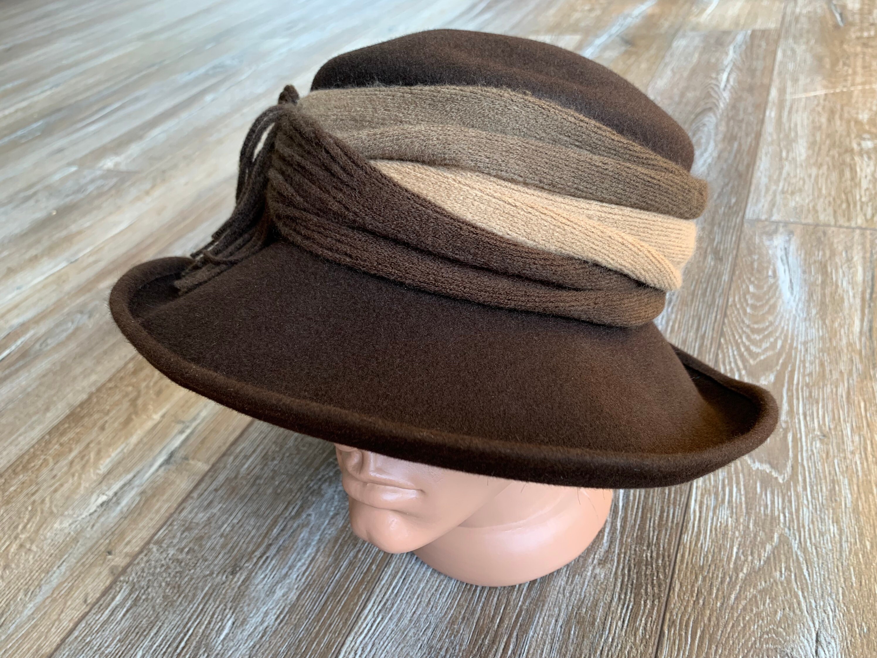 MAYSER限定パナマバケットハット ブラウンウール ヴィンテージ 本物
