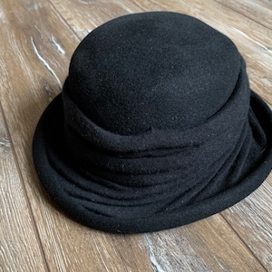 Mayser Womens Fedora Hat Black AUTH Vintage Size M