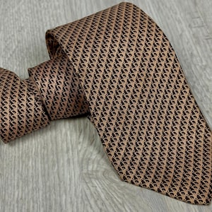 Christian Dior MONSIEUR Silk Tie Beige Red Burgundy Monogram Logo Vintage AUTH