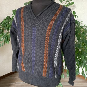 Carlo Colucci Men’s Sweater Cardigan Jumper Black Vintage AUTH Size 52 L