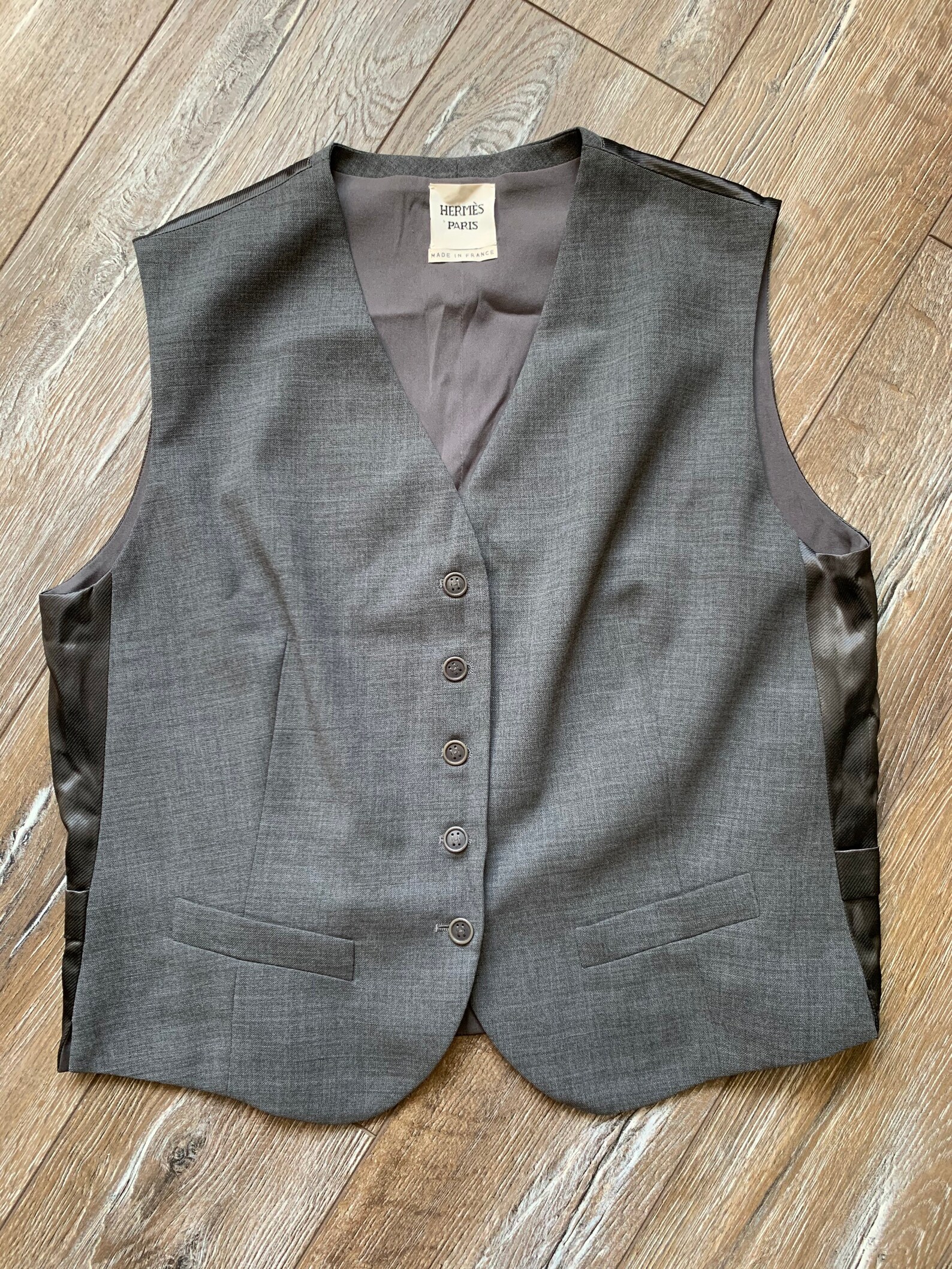 HERMES Paris Mens Wool Silk Vest Gray AUTH size M | Etsy