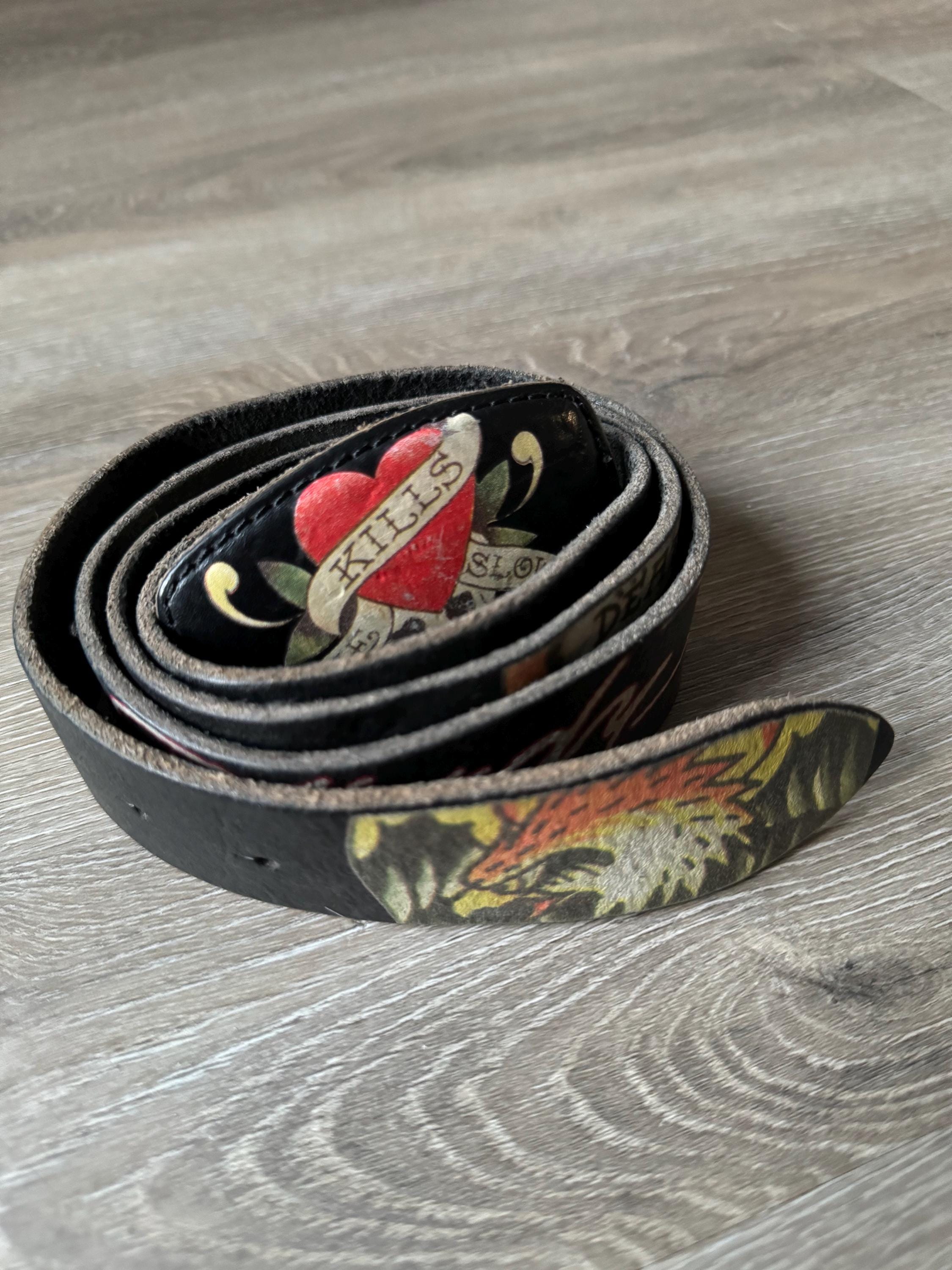 ed hardy leather belt