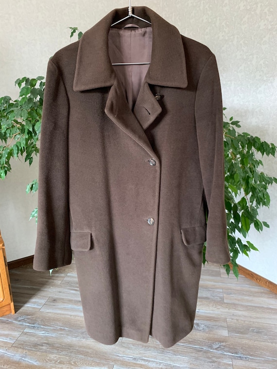 Jil Sander Womens Wool Agnona Coat Trench Jacket Brown Size L
