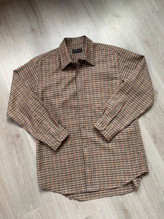 KANSAI YAMAMOTO Mens Shirt Check Brown Vintage AU… - image 4
