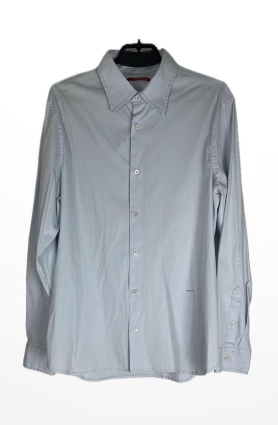 PRADA Mens Dress Shirt Light Blue Vintage Size 44 - Etsy Israel