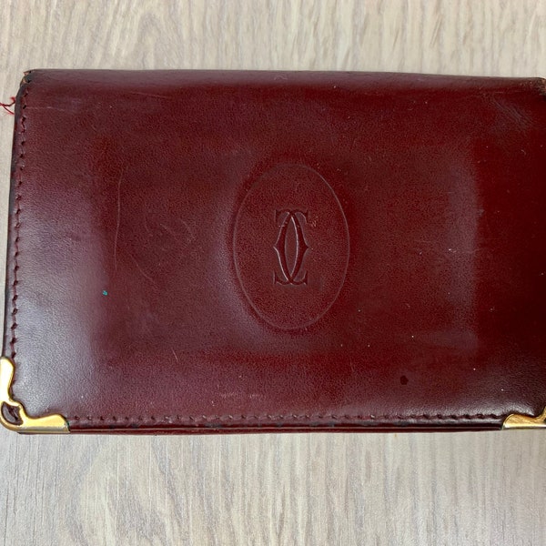 Cartier PARIS Leather Wallet Purse Rare Vintage AUTH