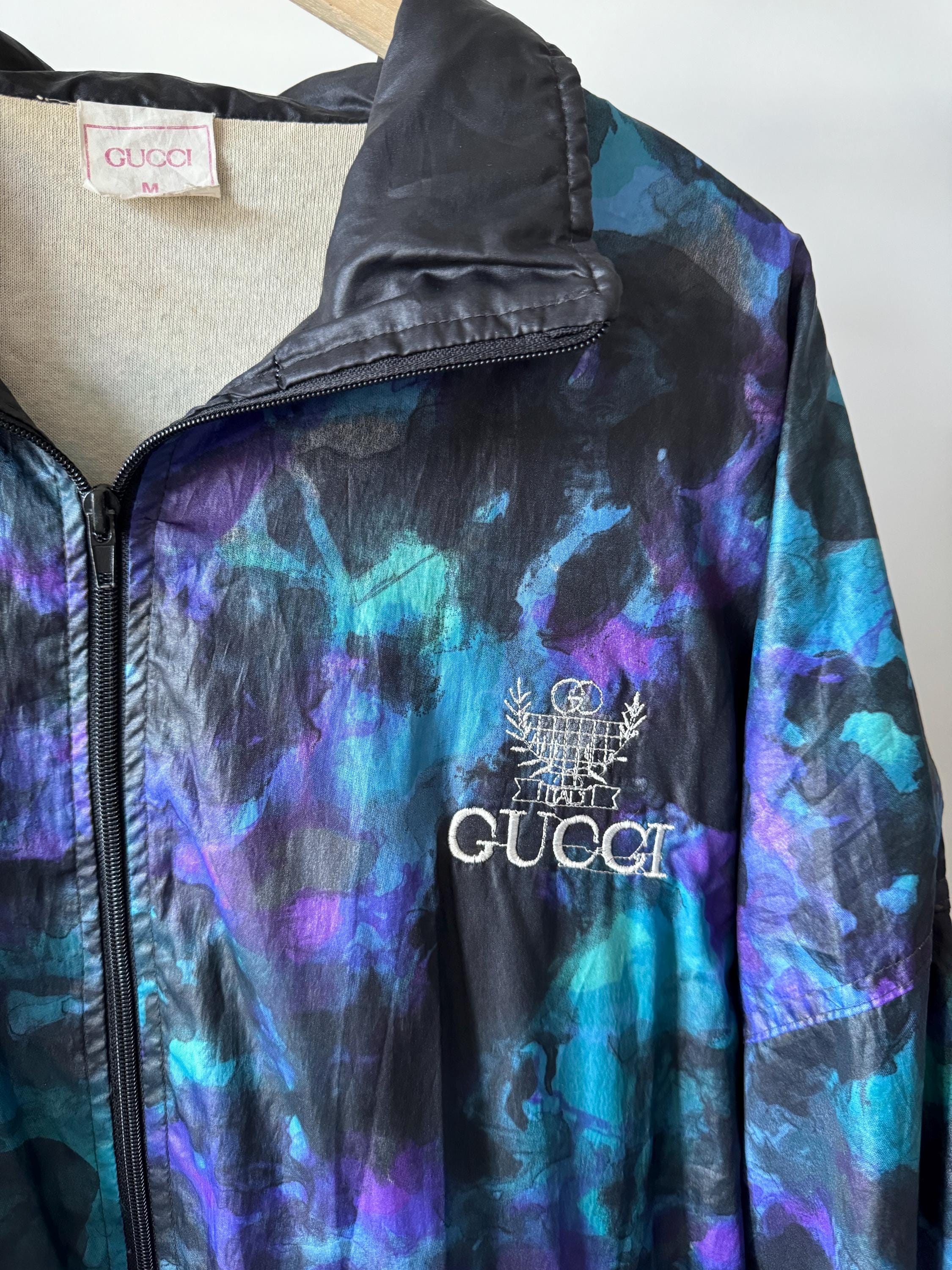 Vintage Gucci Windbreaker Jacket Sport Purple Blue Size M - Etsy