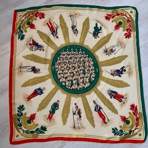 HERMES Silk Scarf la Gloire de la LÉGION Entrangere 1951 Very Rare