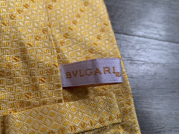 BVLGARI Bulgari Silk Tie Seven 7 Fold Yellow Gold… - image 8