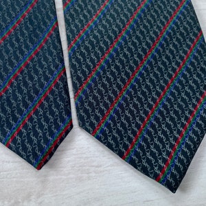 Cravate En Soie Vintage Yves Saint Laurent (YSL) - Multicolore, Large, Longueur Classique