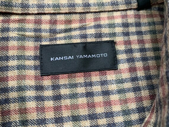 KANSAI YAMAMOTO Mens Shirt Check Brown Vintage AU… - image 7