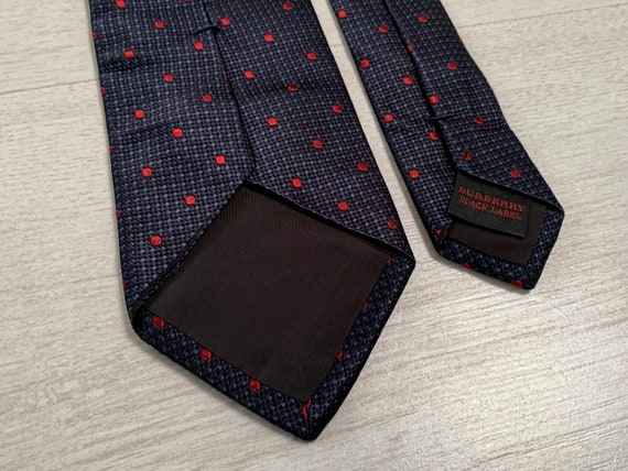 Burberry BLACK LABEL Silk Tie Blue Red Dots Burbe… - image 7