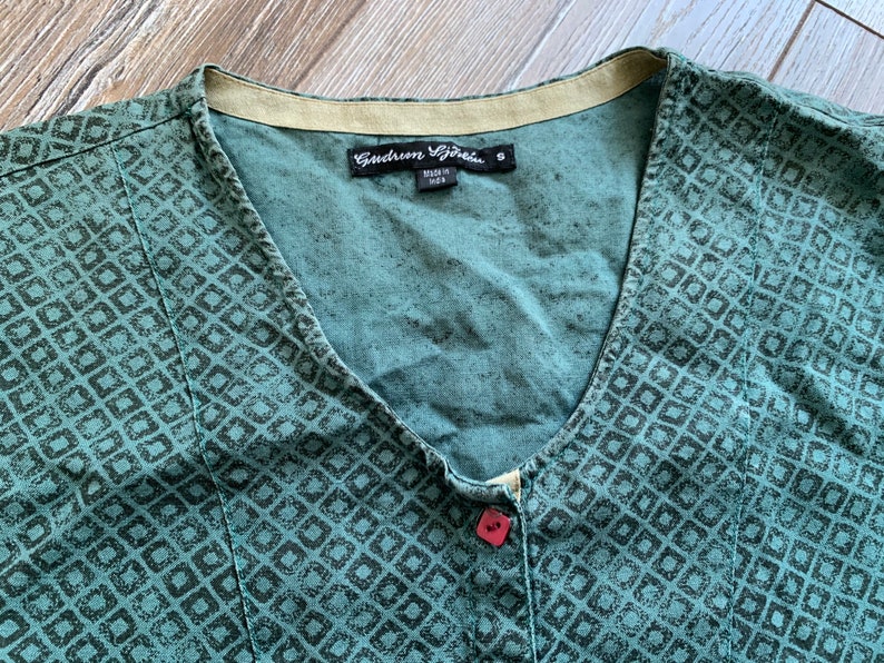 Gudrun Sjoden Womens Dress Top Linen Cotton Green Vintage AUTH - Etsy ...