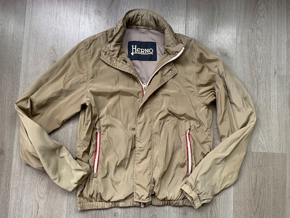 Herno, HERNO Womens Zip Jacket Beige Size 48 M Vintage