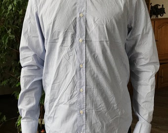 Jil Sander Mens Dress Shirt Check Blue Auth Size 41/16