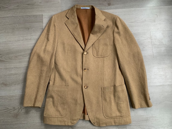 Malo, MALO Mens Wool Cashmere Blazer Suit Jacket Beige Rare Size 54