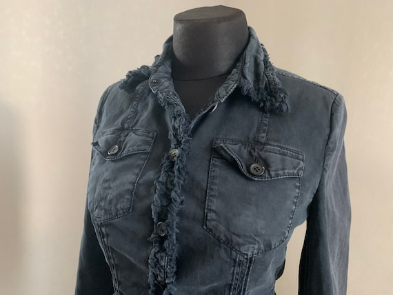 Prada Womens Jeans Jacket Blazer Grey AUTH Vintage