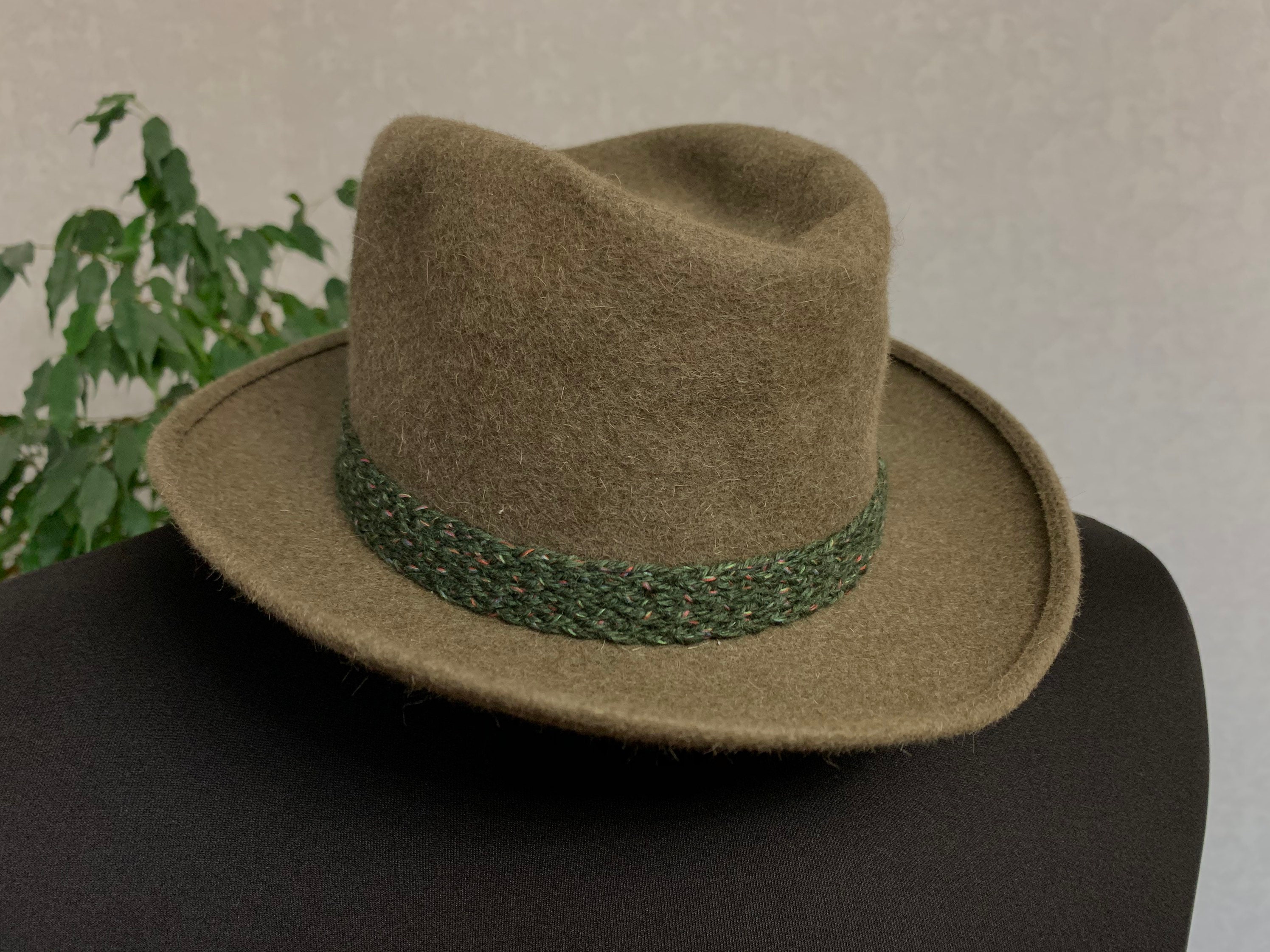 Barbisio Mens Fedora Hat Green Wool 