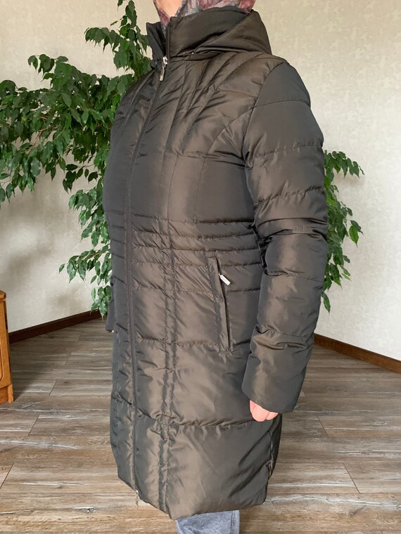Moncler Women's Coat Puffer Jacket Vintage Brown Filling Down Size L 3