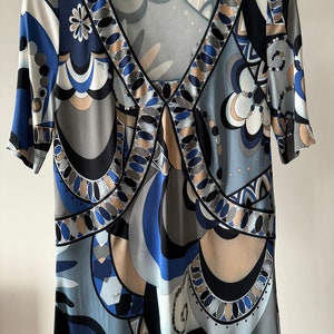 Emilio Pucci Blouse Top Shirt Blue Auth Size M/L