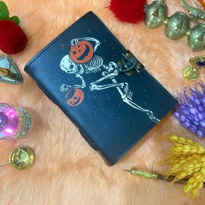 400 Pages - Book of Spells Grimoire Printed Journal The Lovers Tarot NoteBook Spiral Gothic NoteBook Skull lover Antique Journals