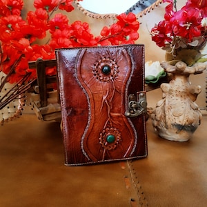 Grimoire Leather Journal: Semiprecious Stone, 240 Paper Sheets