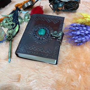 The Raven Leather Journal - Vintage Locking Grimoire With 200 Deckle Edge Pages For Witches & Writers