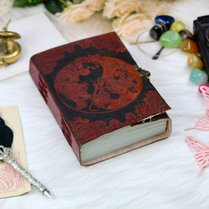Handmade Dragon Leather Journal: Embossed Spellbook, Vintage Blank Diary