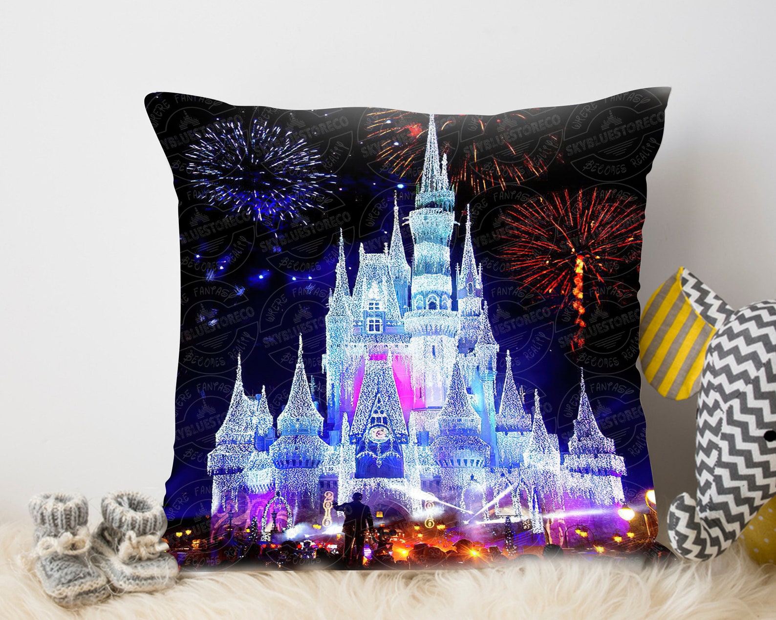 Magic Kingdom Pillow Disney Castle Pillow Disney World Etsy