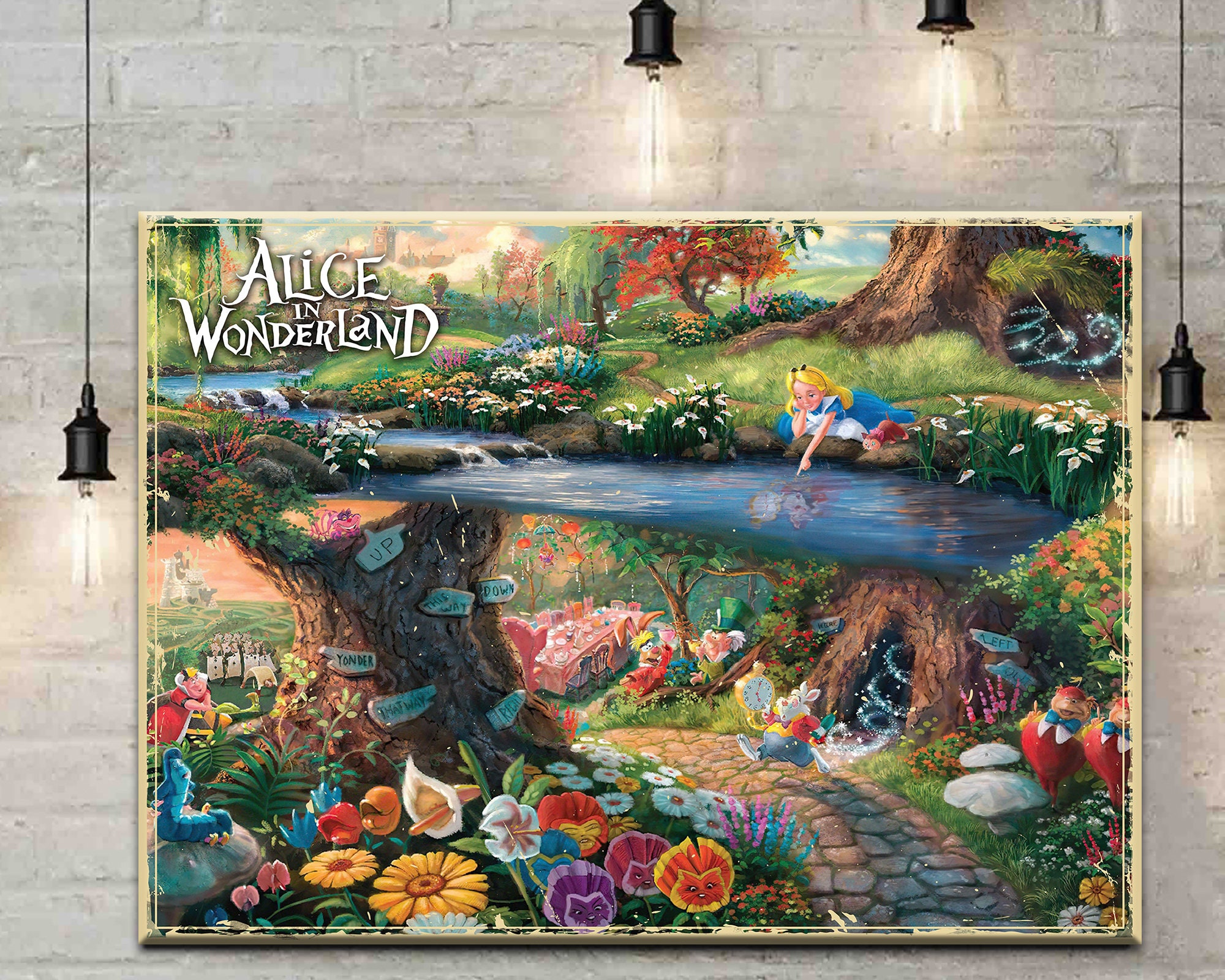 Alice in Garden Wonderland Canvas Fairytale Forest Wall Art Etsy Alice in Garden Wonderland Canvas Fairytale Forest Wall Art Etsy