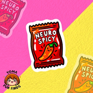 Neuro Spicy Sauce Packet Sticker, Mental Health Awareness Sticker, Neurodivergent, ADHD Sticker, Hydro Flask, Laptop Sticker, Funny Sticker