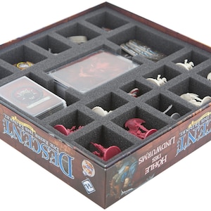 Feldherr Schaumstoff-Set kompatibel mit Descent - Reise ins Dunkel 2. Edition - Höhle des Lindwurm Brettspielbox