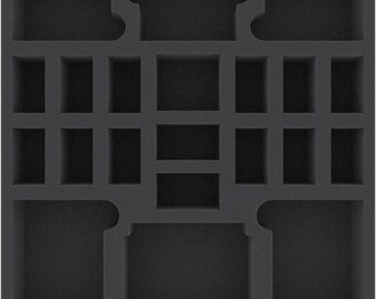 Feldherr HS035ZC09 Schaumstoffeinlage – 18 Fächer Für Zombicide Zubehör, 275x172x35mm, Made In Germany