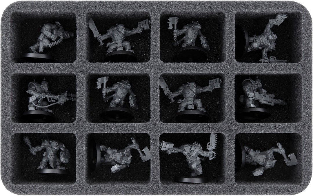 Feldherr Schaumstoffeinsatz Für Necrons - 12 Fächer Zum Sicheren Transport Von Warhammer Figuren