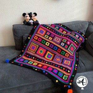 Crochet Pattern Granny Square Rainbow Blanket, Granny squares, granny square, rainbow blanket, crochet pattern, granny crochet