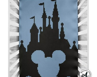 Crochet pattern C2C Castle, corner to corner crochet, c2c, pixel crochet, crochet pattern, crochet pattern castle, caste blanket