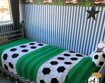 Crochet pattern Soccer Blanket, crochet pattern soccer, soccer blanket, crochet pattern, hexagons crochet, soccer blanket, c2c crochet