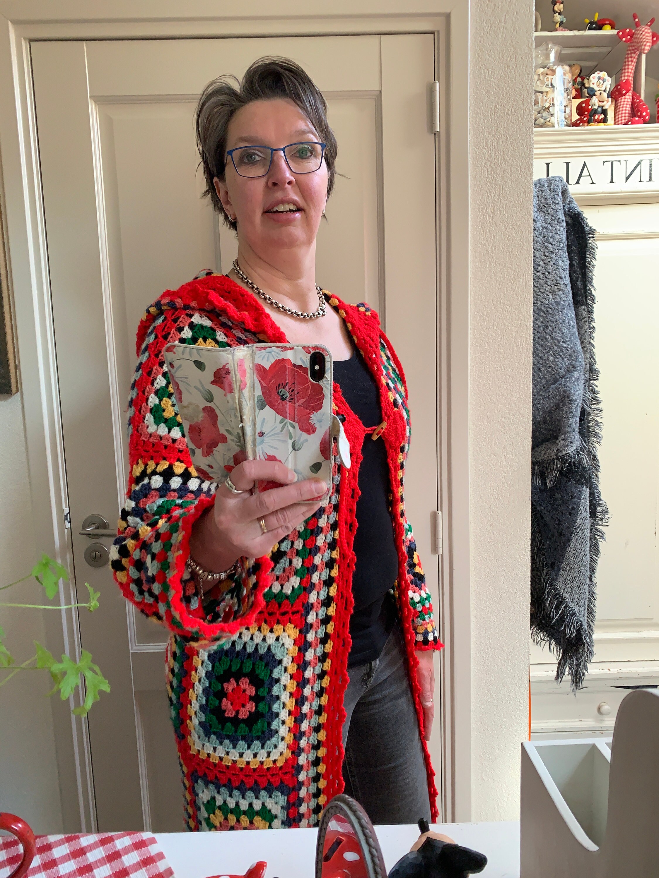 Crochet Pattern Long Granny Square Cardigan With Hood, Crochet Pattern