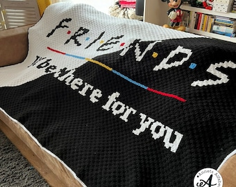 Crochet pattern Friends blanket c2c corner to corner crochet pixel crochet instant download I'll be there for you