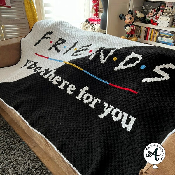 Crochet pattern Friends blanket c2c corner to corner crochet pixel crochet instant download I'll be there for you