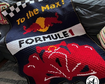 Crochet pattern C2C To the Max corner to corner crochet pixel crochet instant download Formula 1 blanket