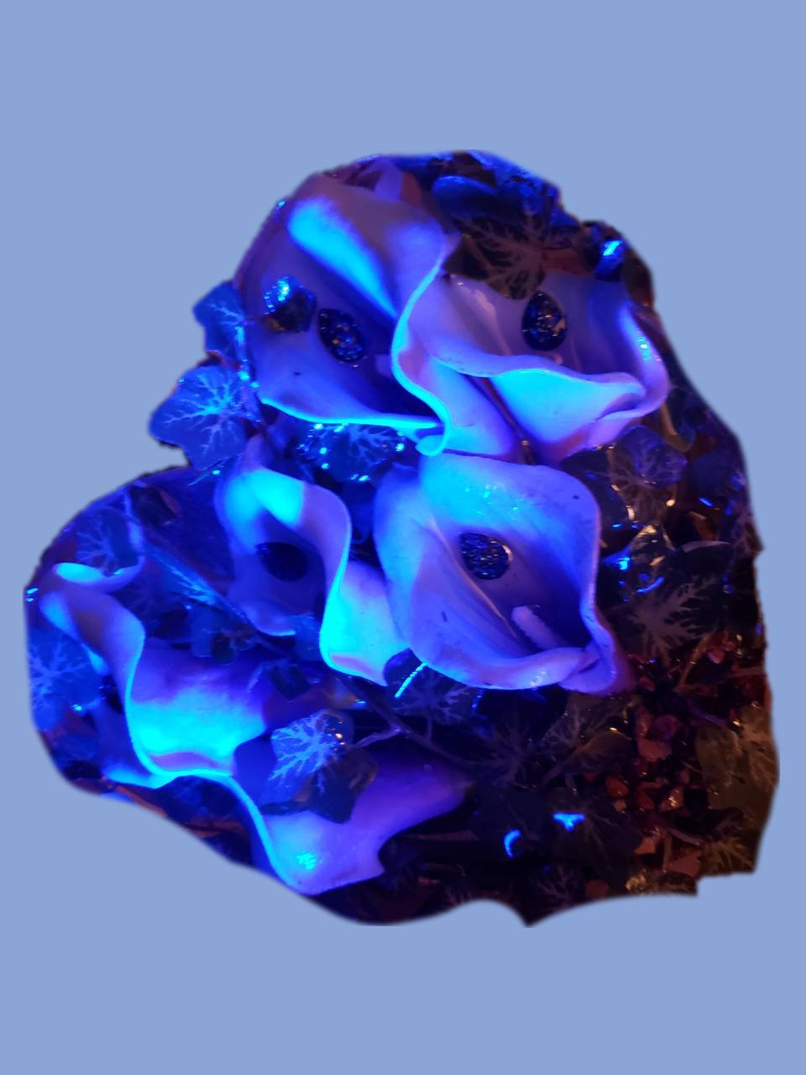 Resin floral memorial piece with lighted base custom display Etsy