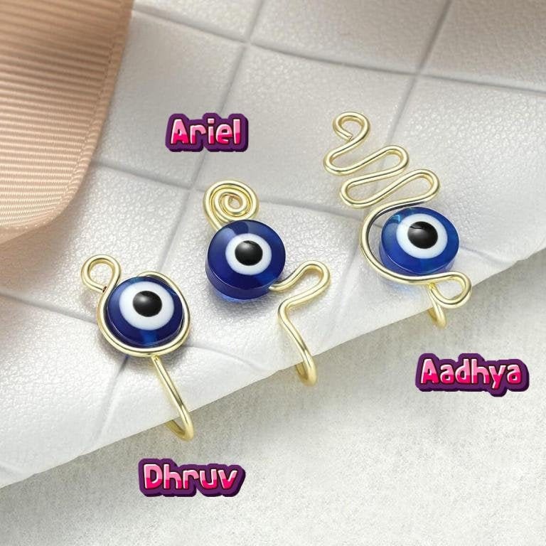 Evil Eye Nose Ring 18K Solid Gold Nose Cuff Fake Nose Ring | Etsy