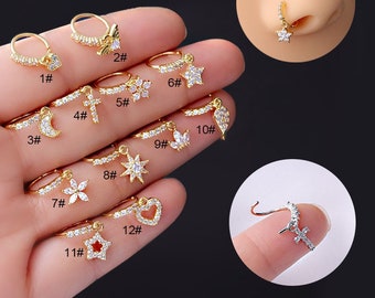 20 PAIRS FASHION SPARKLING CRYSTAL EAR NOSE STUD PIERCING EARRING 3m JEWELRY USA 