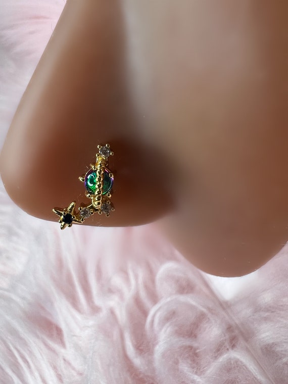 Estilo anime nariz stud. Perno de nariz de oro perno de nariz - Etsy España Estilo anime nariz stud. Perno de nariz de oro perno de nariz - Etsy España